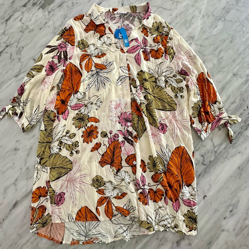NWT women’s Cupshe floral shirt dress. XXL
